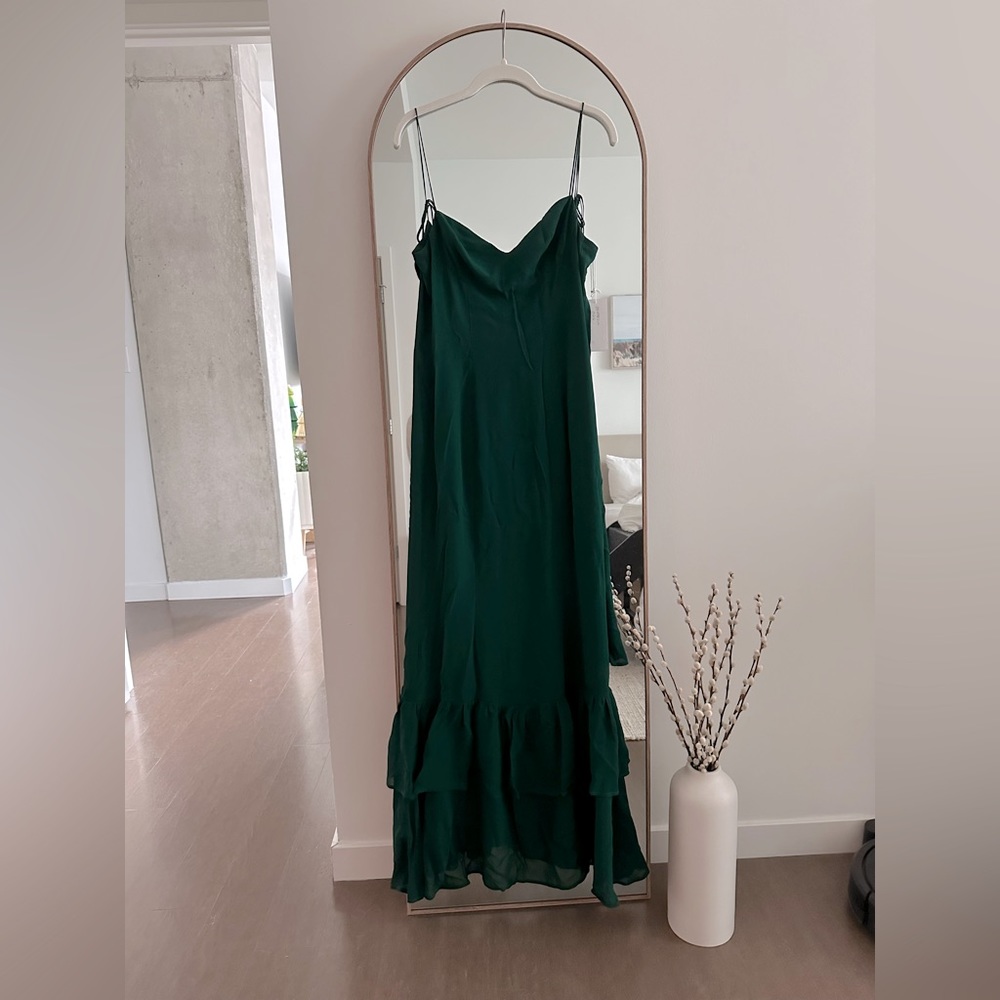 Reformation Emerald Green Maxi Slip Dress